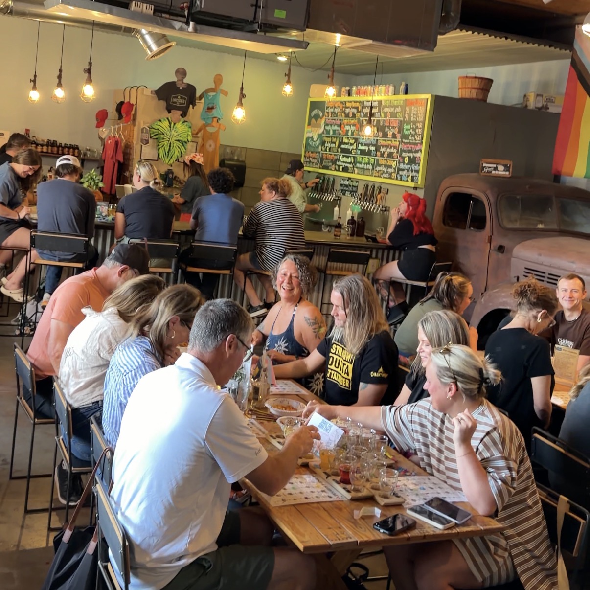A full room playing plant bingo at a local taproom in the Oklahoma City area